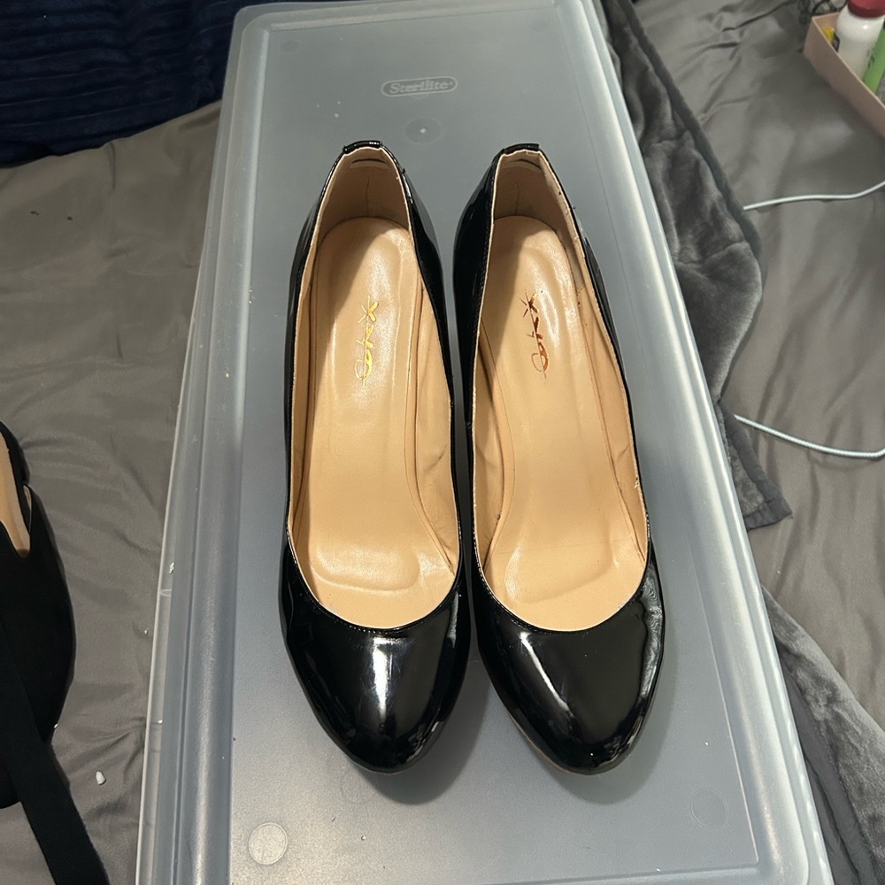 XOXO Black Patent Leather Heels